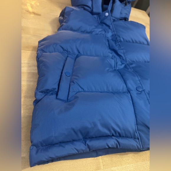 Quince Responsible Hooded Blue down filled Puffer Vest - Picture 2 of 12